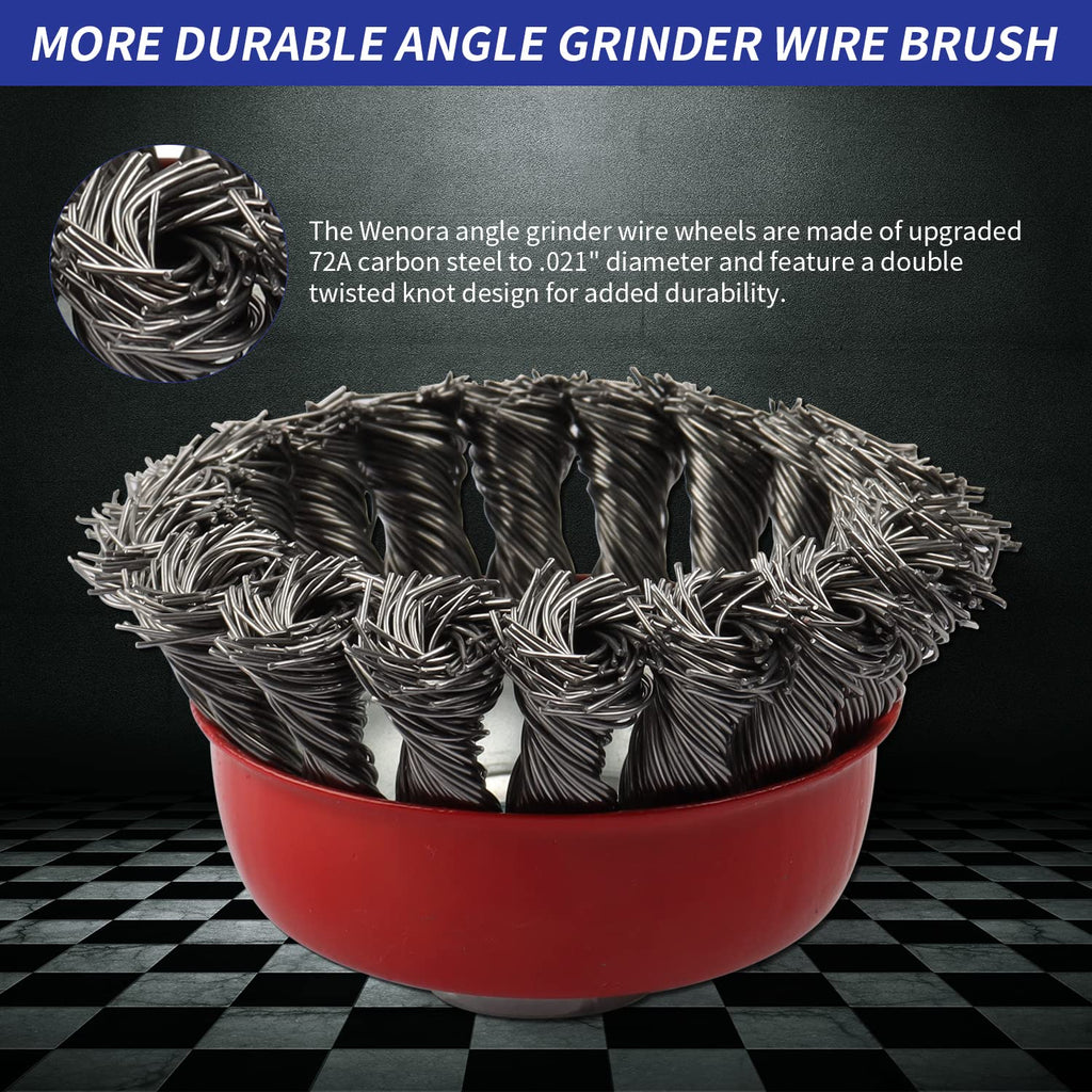3 Pack Wire Wheel Brush for Angle Grinder, 5/8" Threaded Arbor