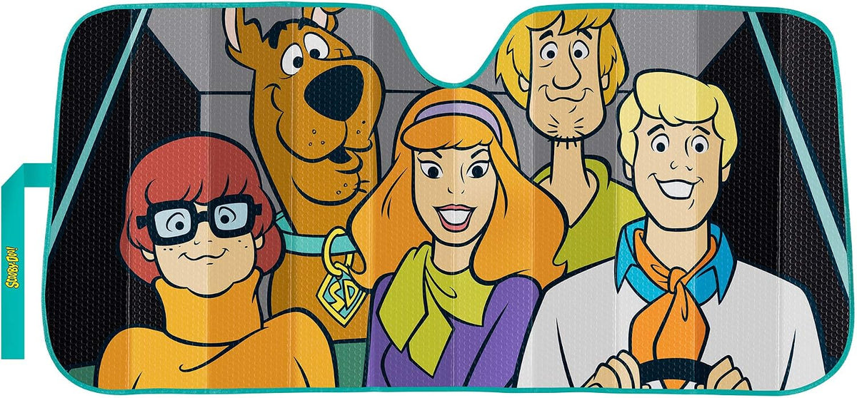 003951R01 Warner Bros. Scooby-Doo Group Accordian Sunshade for Car Truck SUV, Silver