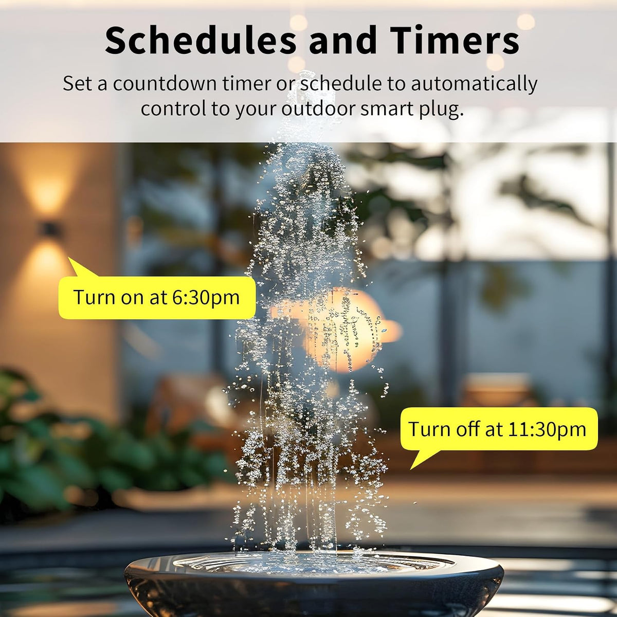 Outdoor Smart Plug, IP65, 2.4G WiFi Only, FCC Listed, 2 Pack