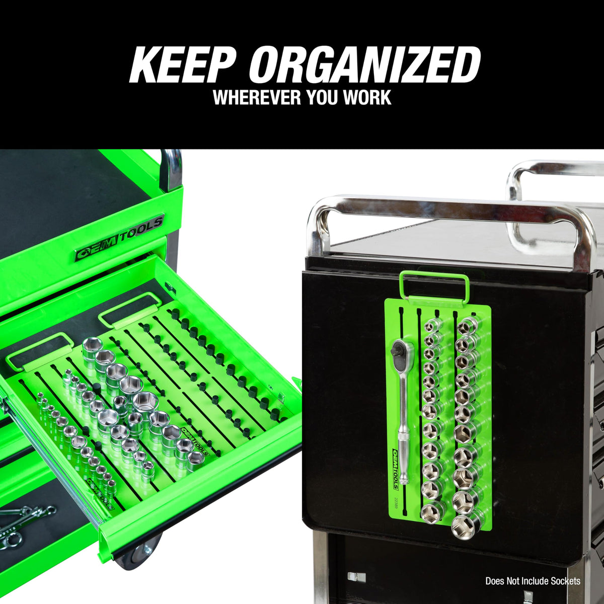 22389 Pro Magnetic Socket Tray with Customizable Ratchet Organizer