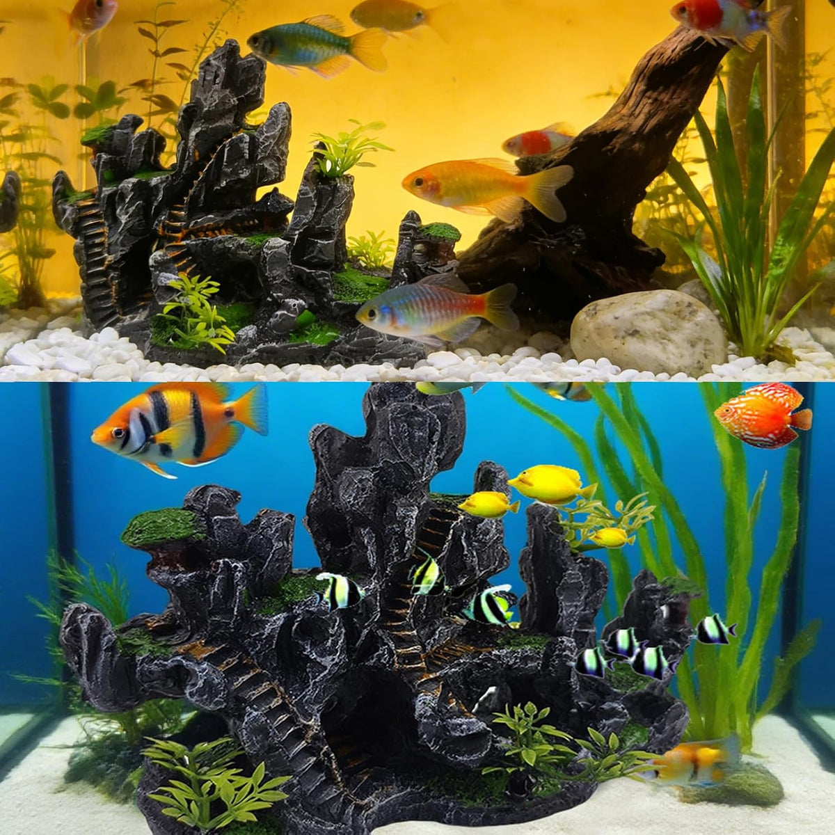 Aquarium Ornaments View Mountain