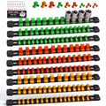 SWANLAKE Organizer Socket Holder, 9PCS 1/4-Inch x 48 Clips, 3/8-Inch x 45 Clips, 1/2-Inch x 36 Clips, Premium Quality