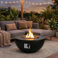 31.5'' Round Propane Fire Pit Table for Outside Patio