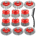 SBGGRL 13-Pack Wire Wheel for Angle Grinder, Heavy Knotted & Crimped Brush