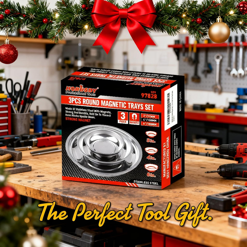 Magnetic Tray | 3-Piece | Round Magnetic Parts Tray | 3 Inch 4 Inch 6 Inch Magnetic Tray for Mechanic's | Stainless
