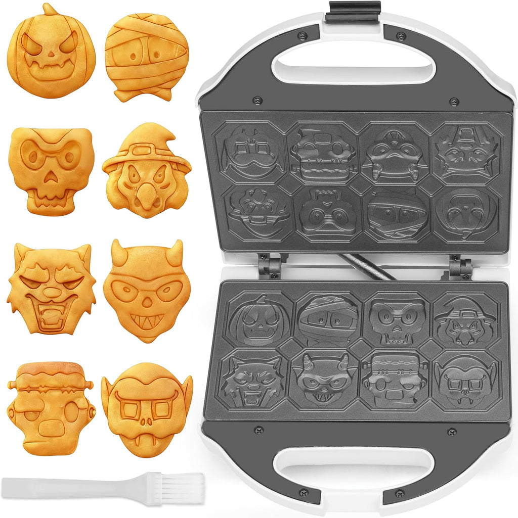 Spooky Mini Waffle Maker for Kids, Mini Pancake Maker Machine