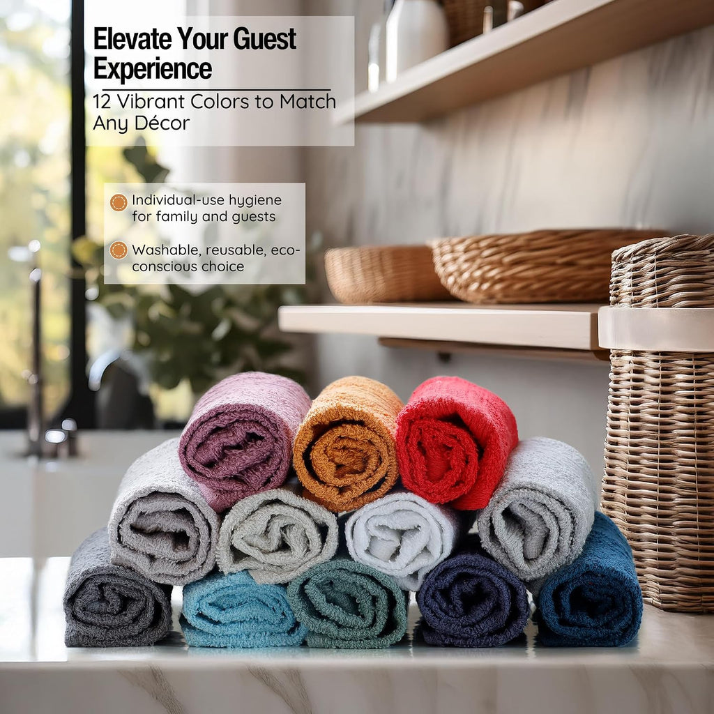Extra Soft Wash Cloths, 13"x13" Wash Rags, Washcloths 12 Pack | 100% Ring Spun Cotton Washcloths, Machine Washable