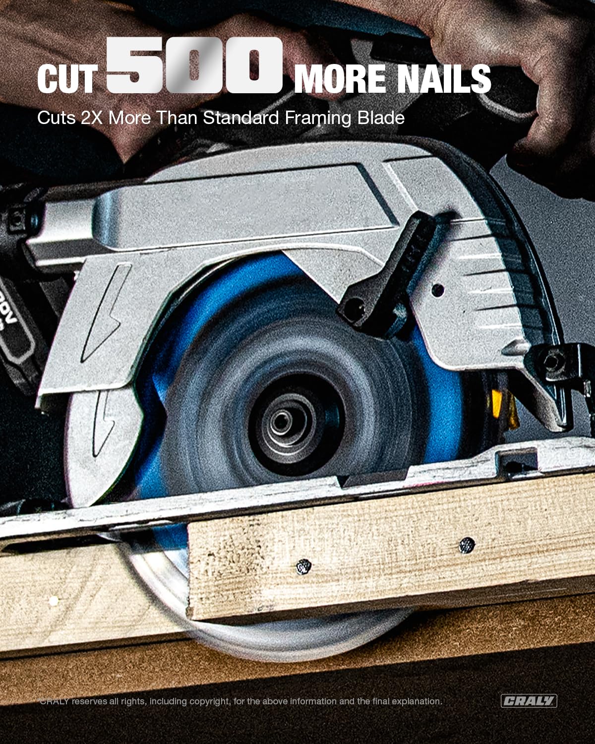 CRALY 6-1/2 Inch 24 Teeth Wood Cutting Framing Circular Saw Blade, 5/8 Inch Arbor, Carbide Tipped, Thin Kerf, Black Ice, for Plywood, MDF, OSB, Laminated, 10-Pack(C0624FR-10)