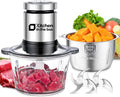 Food Processors,Small Meat Grinder & Food Chopper Electric Vegetable Chopper with 2 Bowls (8 Cup+8 Cup)& 2 Bi-Level