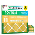 10x10x1 Air Filter MERV 11 Pet & Allergy Defense (4-Pack)
