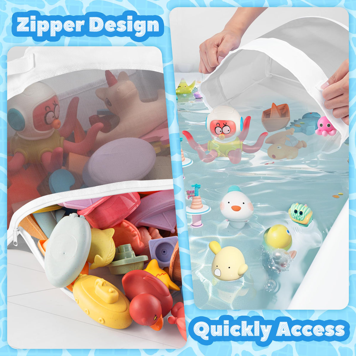 Bath Toy Organizer,4.15 Gallons Bathtub Toy Storage Organizer