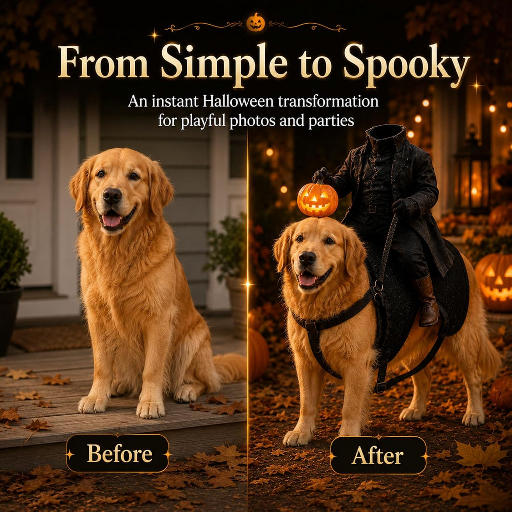 Light-Up Headless Horseman Pet Costume, Pumpkin Rider Harness (A1PC,Small)