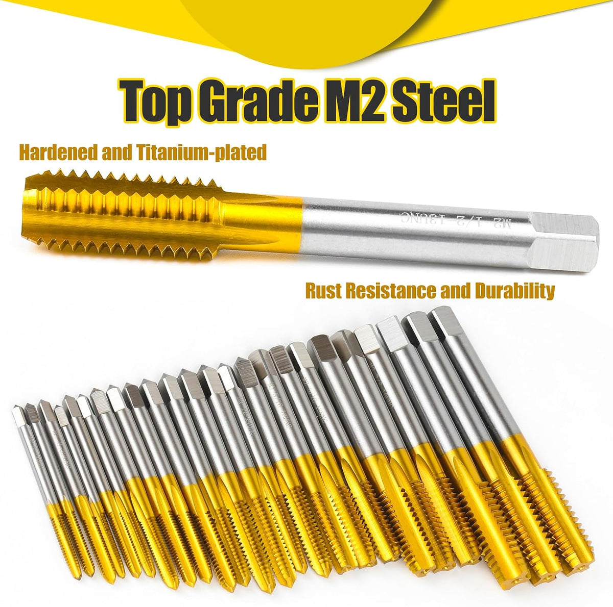 3Pcs 10-32 UNF Thread Tap for Metal,Taper+Plug+Bottom Threading Hand Tap