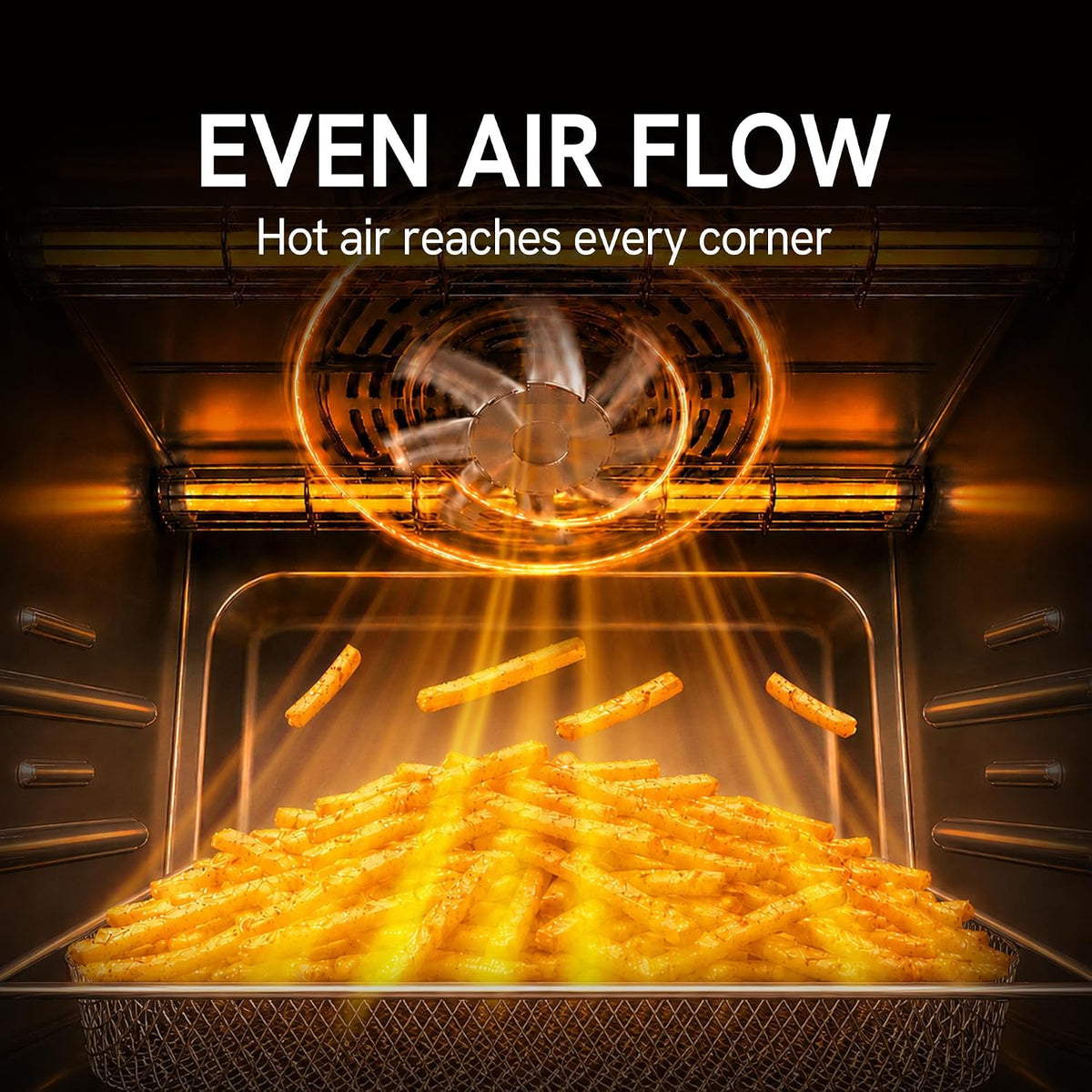 Infrared Heating 26.3 QT Air Fryer Toaster Oven, Large Countertop Convection Oven 10-in-1 Combo, 6-Slice Toast