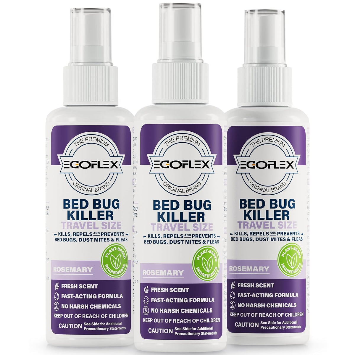 3-Pack Bed Bug Killer Spray - Travel Size TSA Approved - Repels Bed Bugs, Dust Mites, Lice & Fleas with Natural