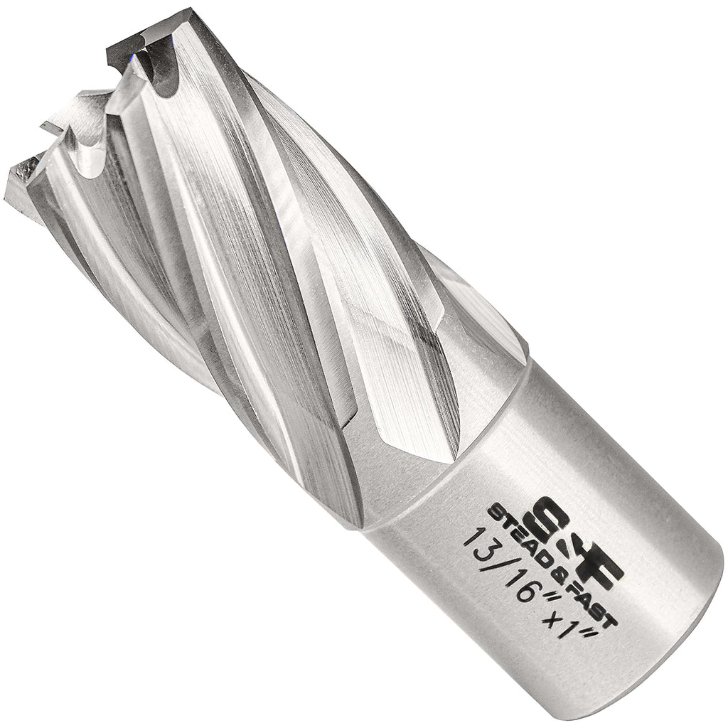S&F STEAD & FAST Mag Drill Bit, 13/16" x 1" DOC, Pilot Pin, Annular Cutter
