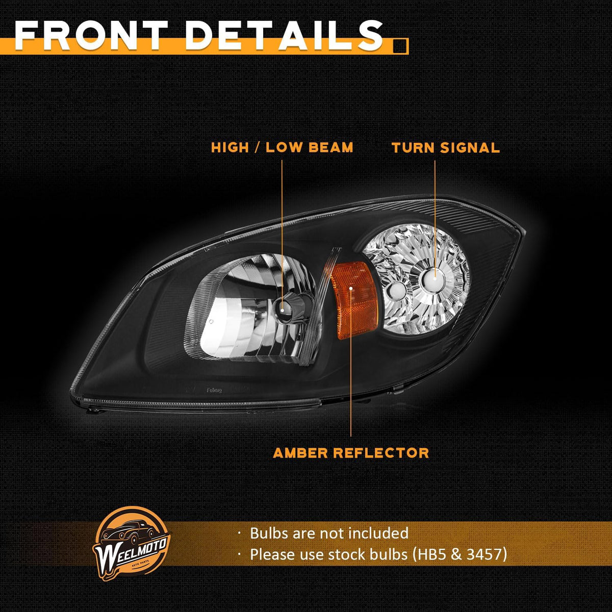 WEELMOTO Headlights for 05-10 Cobalt/05-06 Pontiac Pursuit/07-09 G5