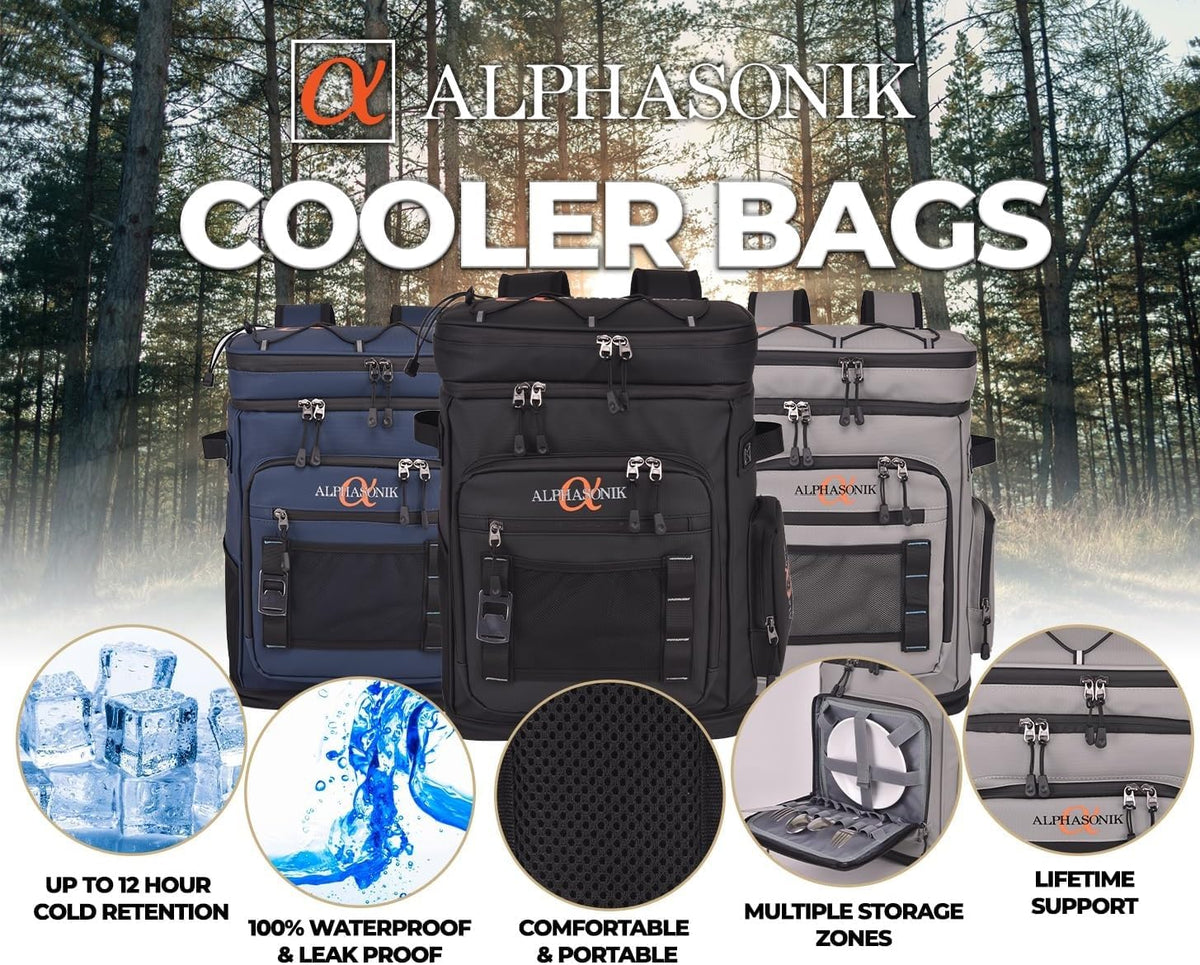 Cooler Backpack 48 Cans Insulated Backpack Cooler for Men & Women, 2 Leak Proof Compartments Coolers Bag for Beach
