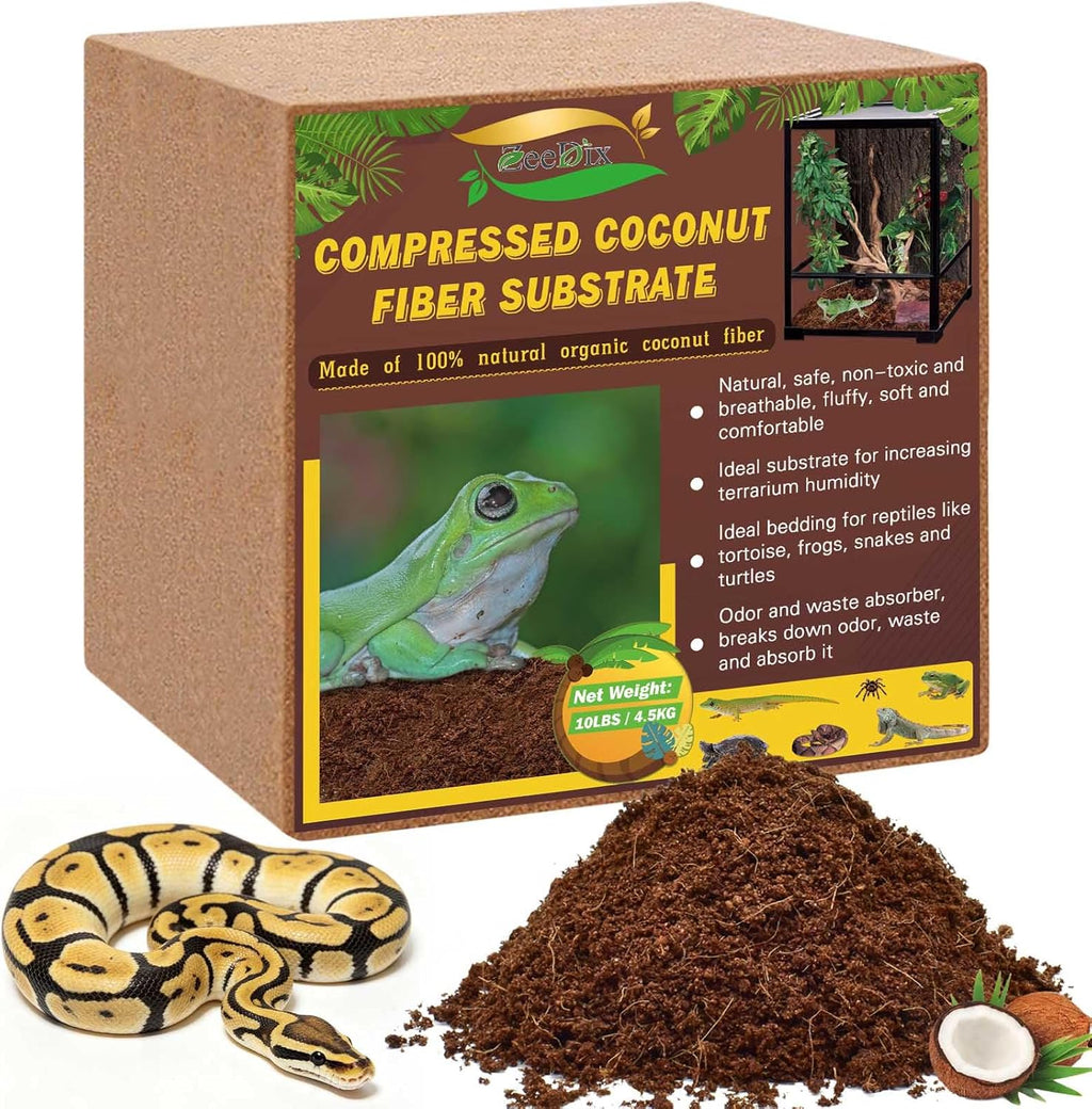 10LBS Coconut Fiber Substrate, Premium Coco Coir Reptile Substrate