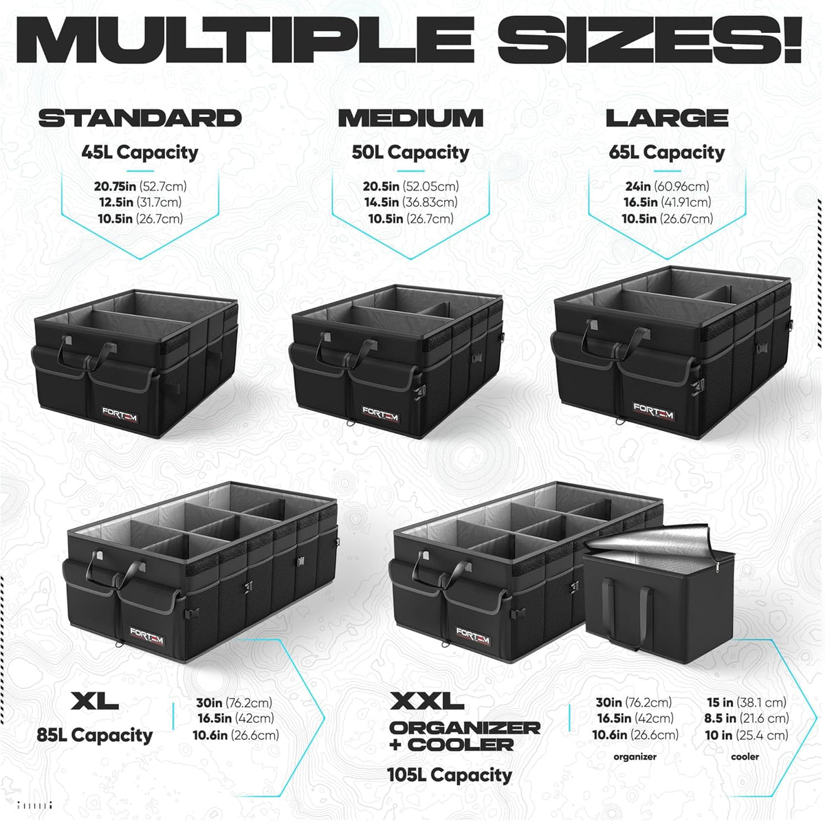 Trunk Organizer For SUV Car Trunk Organizer, Foldable Storage, Car Accessories for Women Men, Collapsible Bag, 600D
