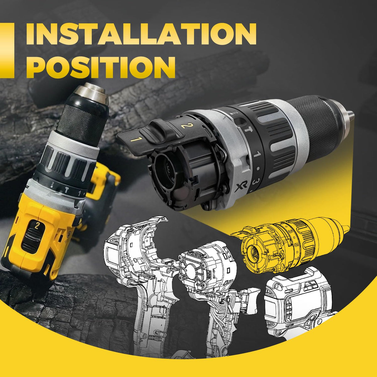 N438603 Upgraded Gear Box for DeWalt DCD796 DCD797 Hammer Drill