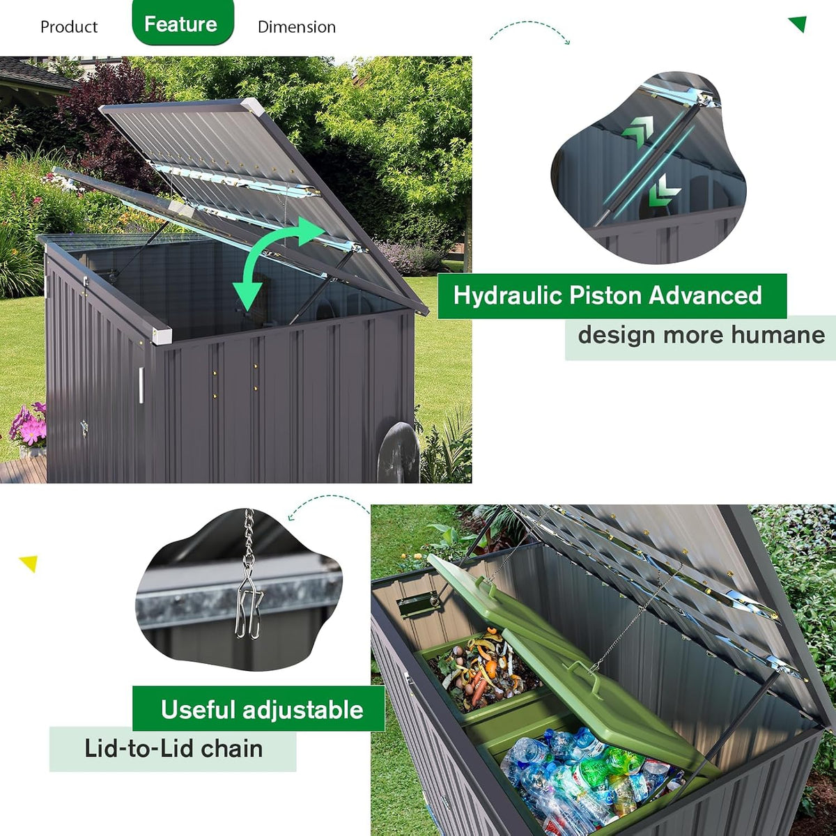 Outdoor Trash Can Storage Shed