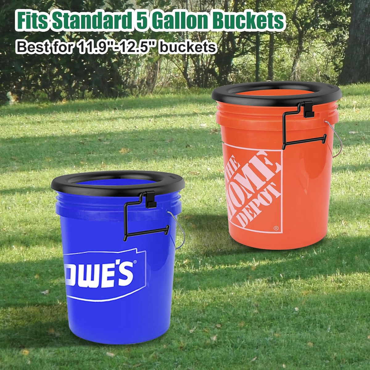 Bucket Toilet Seat, Portable Toilet Seat for 5 Gal Buckets, Camping Toilet Seat, Snap-on Toilet Seat for Outdoor