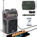 Portable Shortwave Radios with NOAA/SW/AM/FM, for Camping & Home | Bluetooth Speaker,TF Playback,Solar Powered,Hand