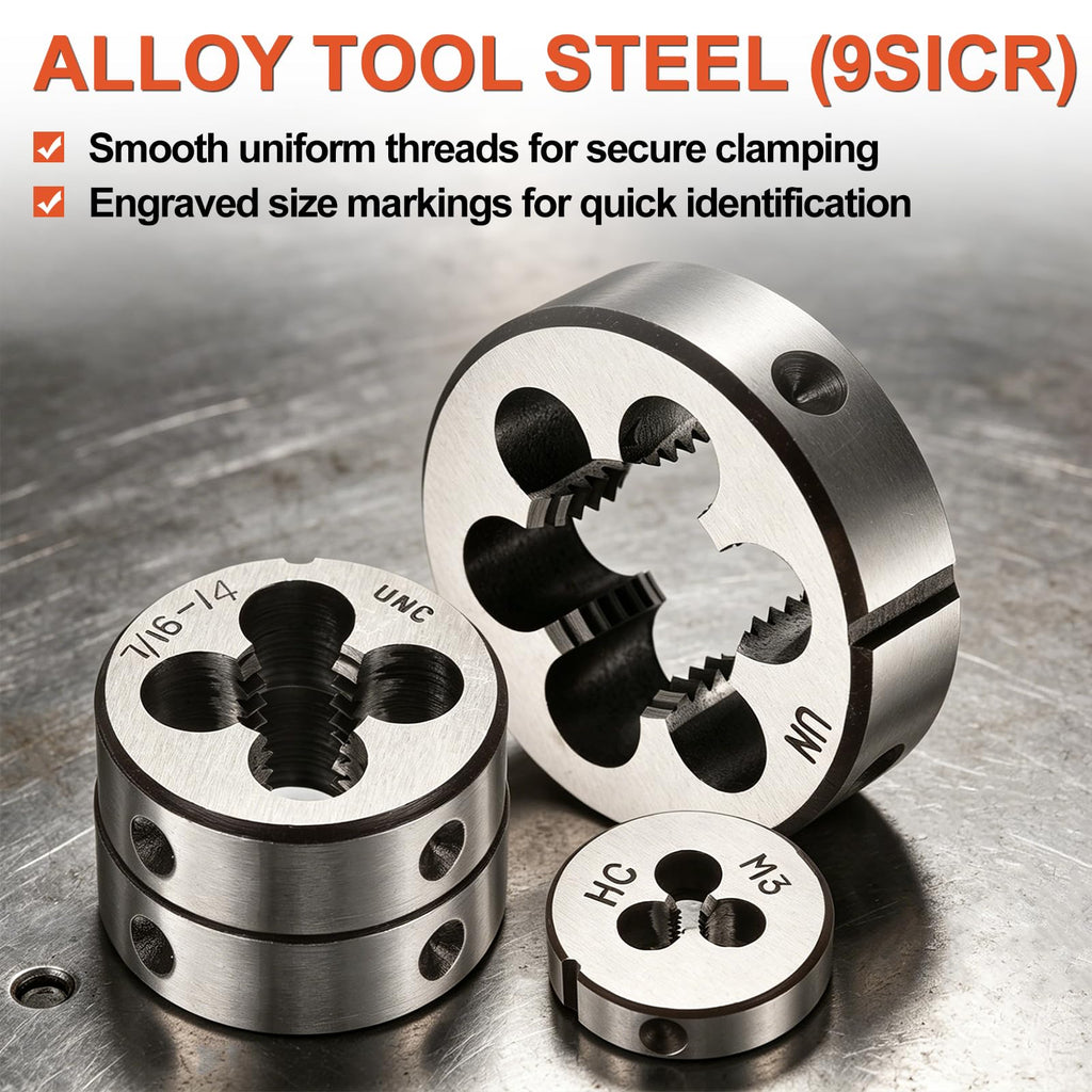 Workkyma No 10x28 UN Tap and Die Set, M2 HSS Right Hand Threading Tool