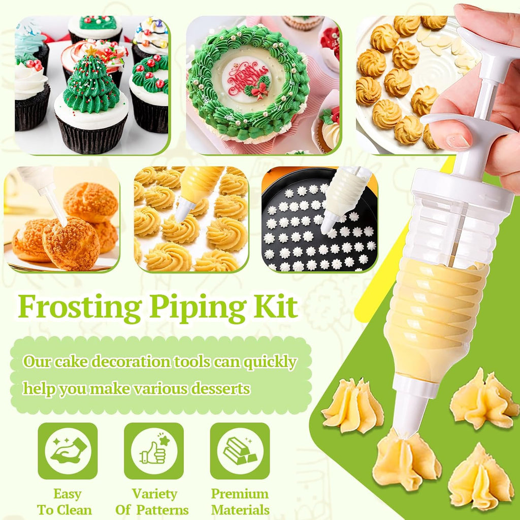 Cake Decorating Kit, Icing Gun with 8 Piping Tips for Cupcakes