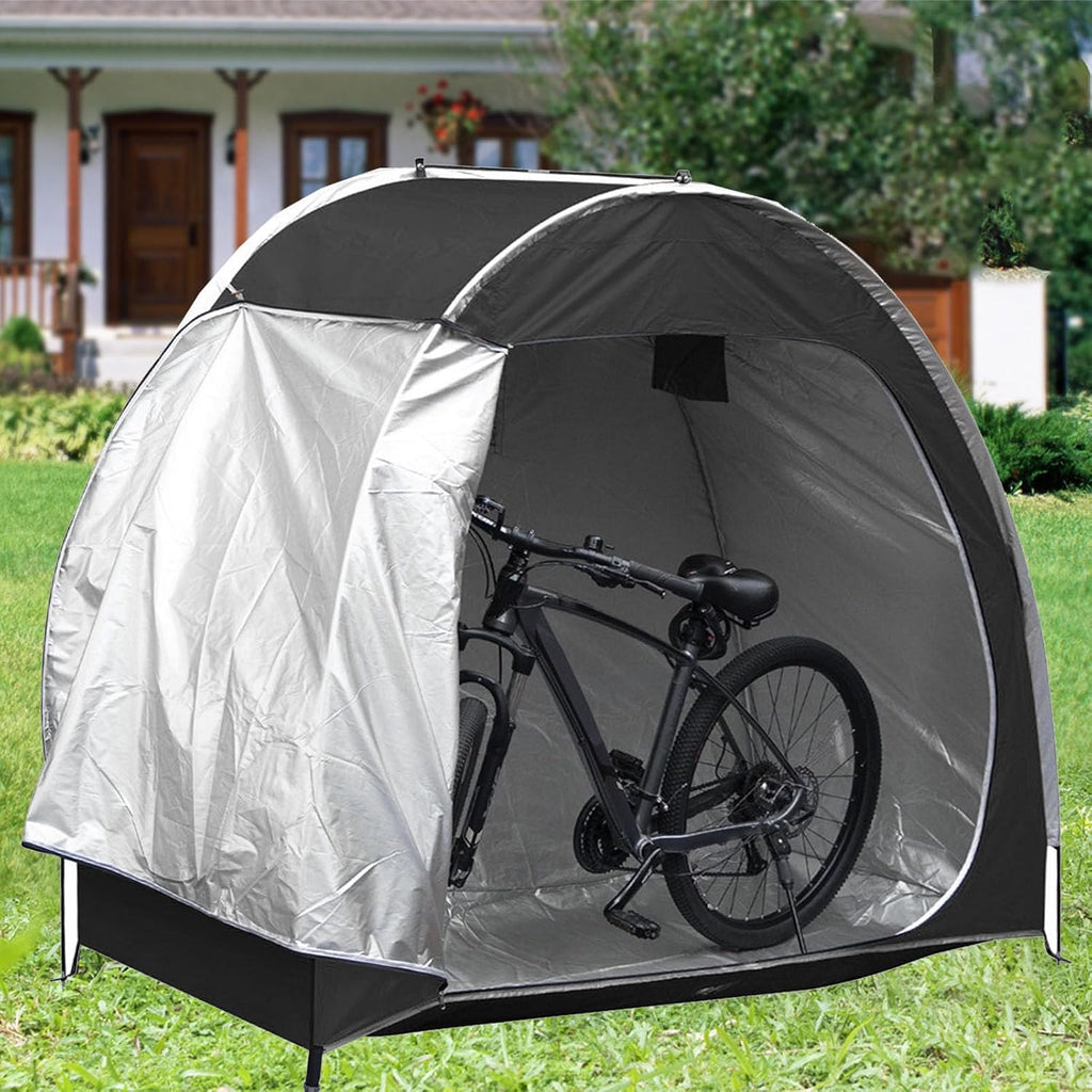 Bike Storage Shed, Bike Covers Shelter Multifunctional for Outdoor (Black)
