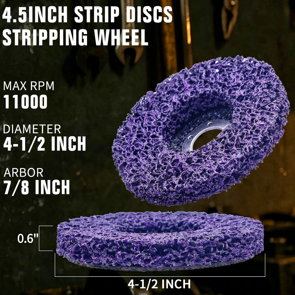 Stripping Discs 4-1/2" Paint & Rust Removal Wheels for Angle Grinder, Rust Remover Discs, Clean and Remove Paint Coating Rust Welds Oxidation 12-Pack(Purple)