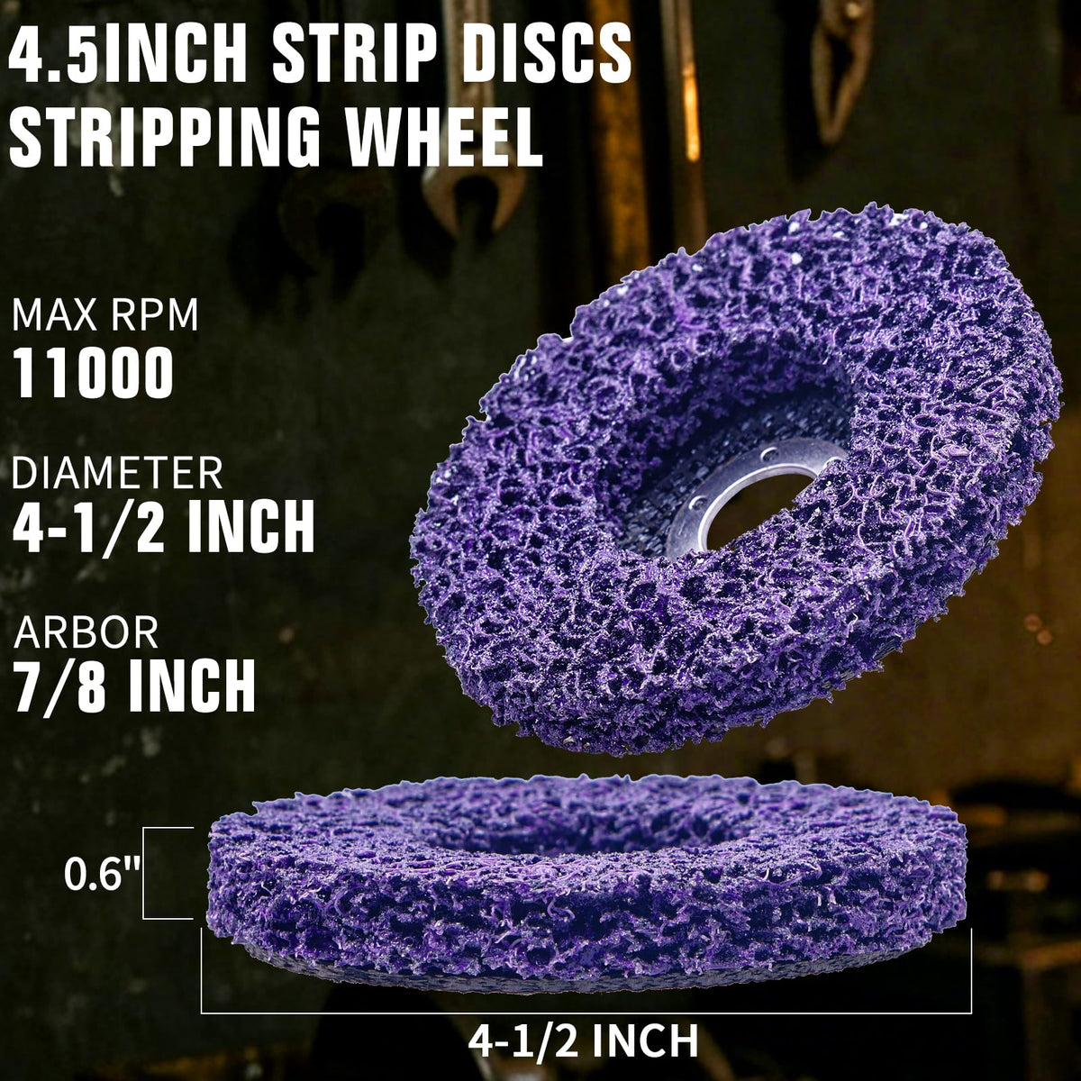 Stripping Discs 4-1/2" Paint & Rust Removal Wheels for Angle Grinder, Rust Remover Discs, Clean and Remove Paint Coating Rust Welds Oxidation 12-Pack(Purple)