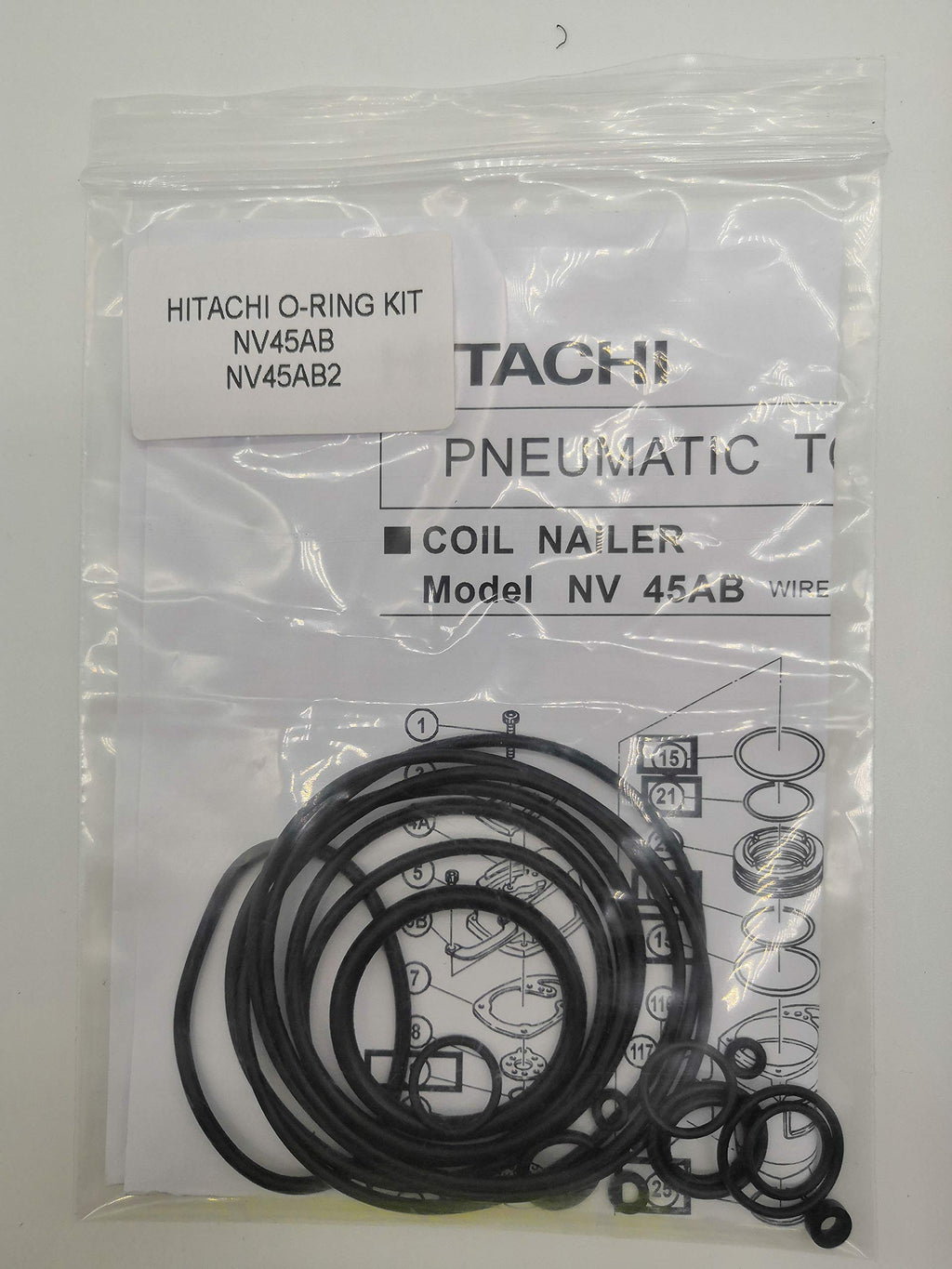 O-Ring Kit Fits Hitachi NV45AA, NV45AB, NV45AB2 Coil Roofing Nailer with Trigger O-Rings