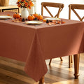 Linen Textured Fall Tablecloth Rectangular Burnt Orange, 52"x70"