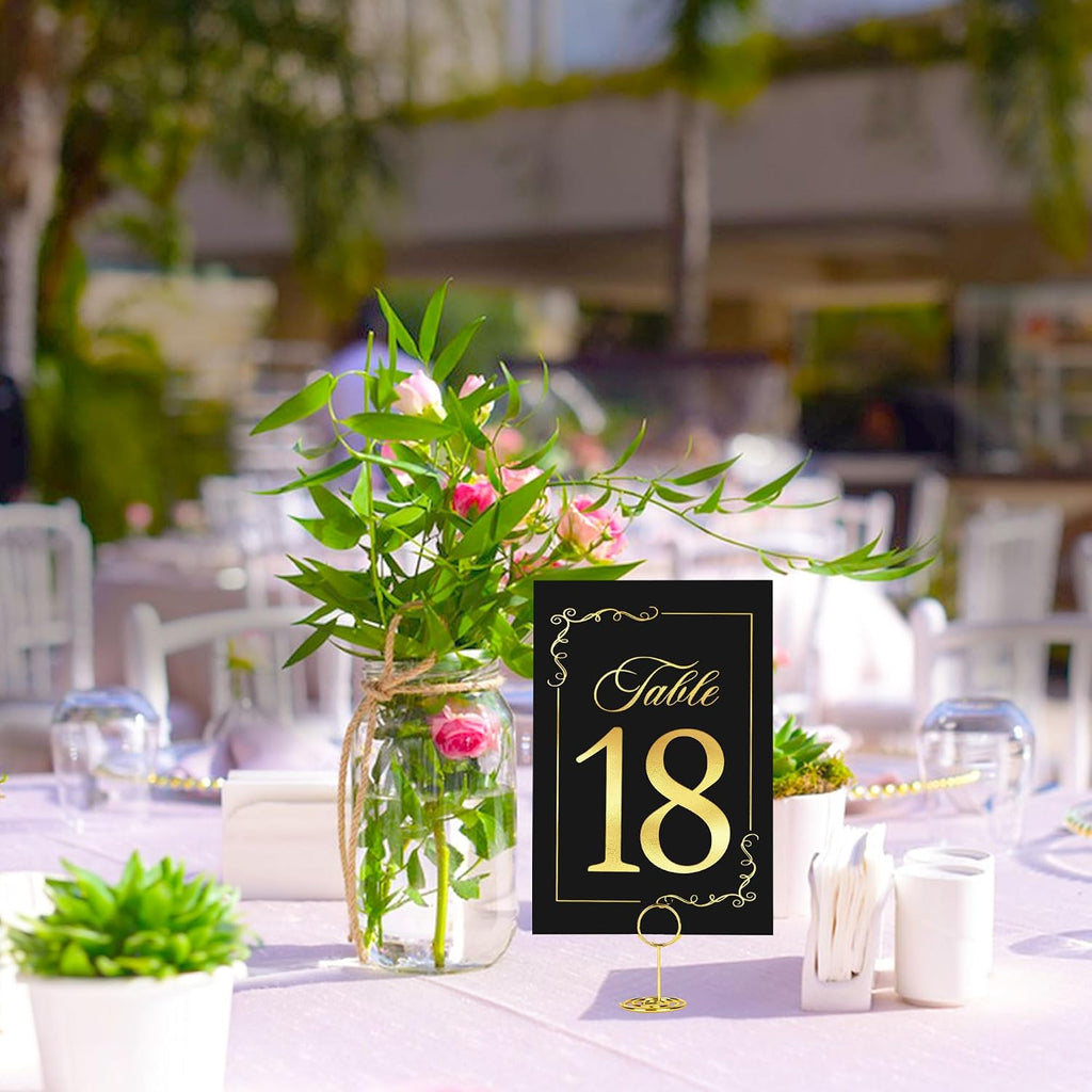 21 Sets Wedding Table Number 1-20 and Head with Holders, 4" X 6"