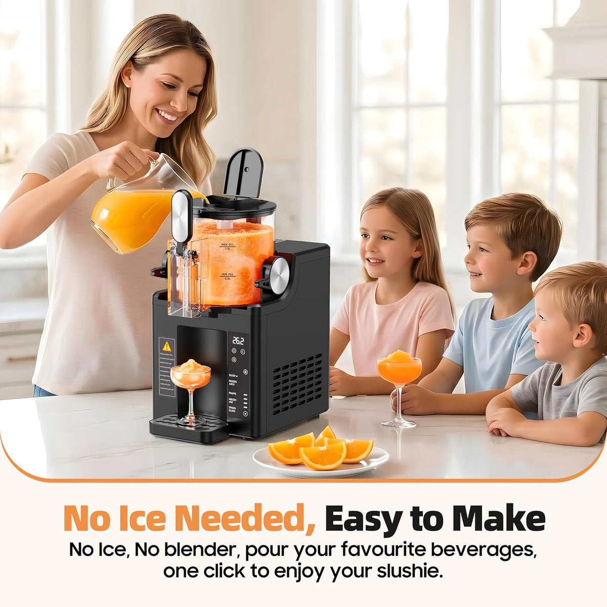 Slushie Machine for Home, 67oz No Ice Needed Frozen Drink Maker