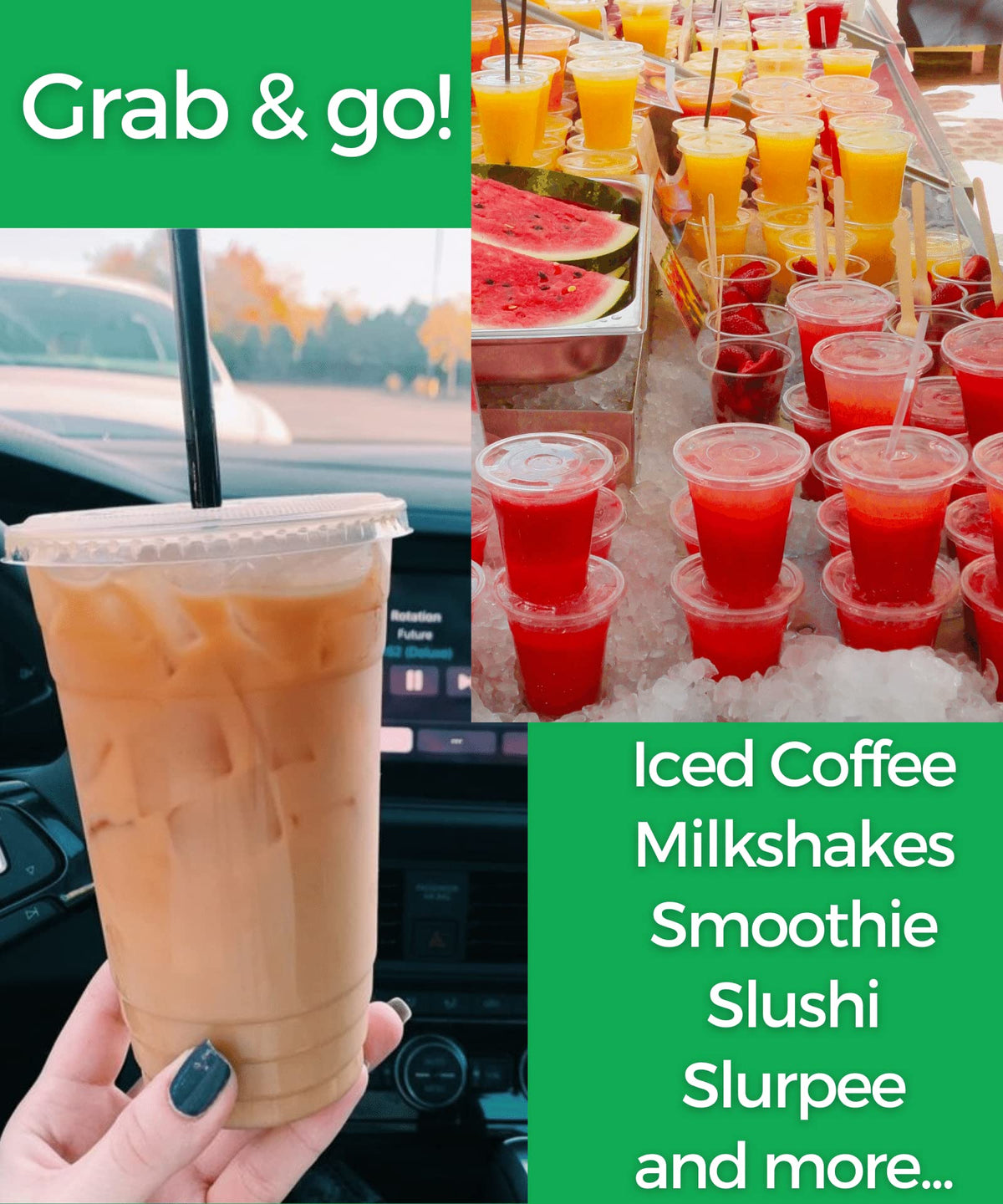 20 oz Clear Plastic Cups with Lids and Straws, Disposable Coffee Cups 25 Sets