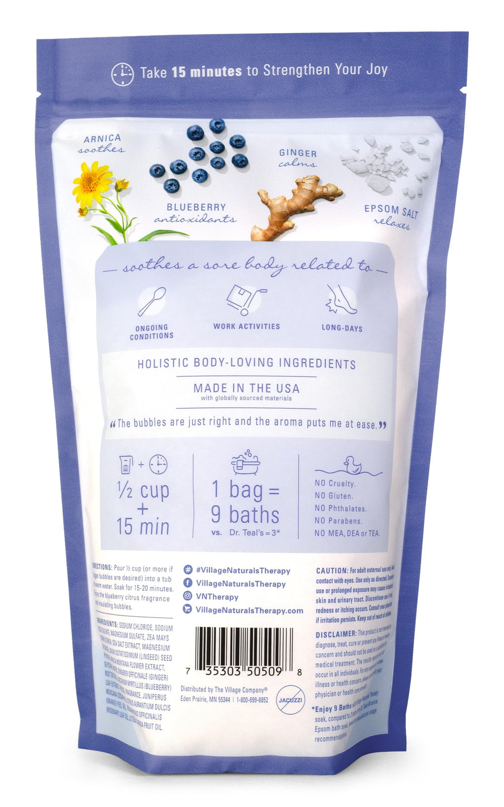 Comfort Foaming Bath Soak, Blueberry Citrus Scent, 36 oz, Pack of 2