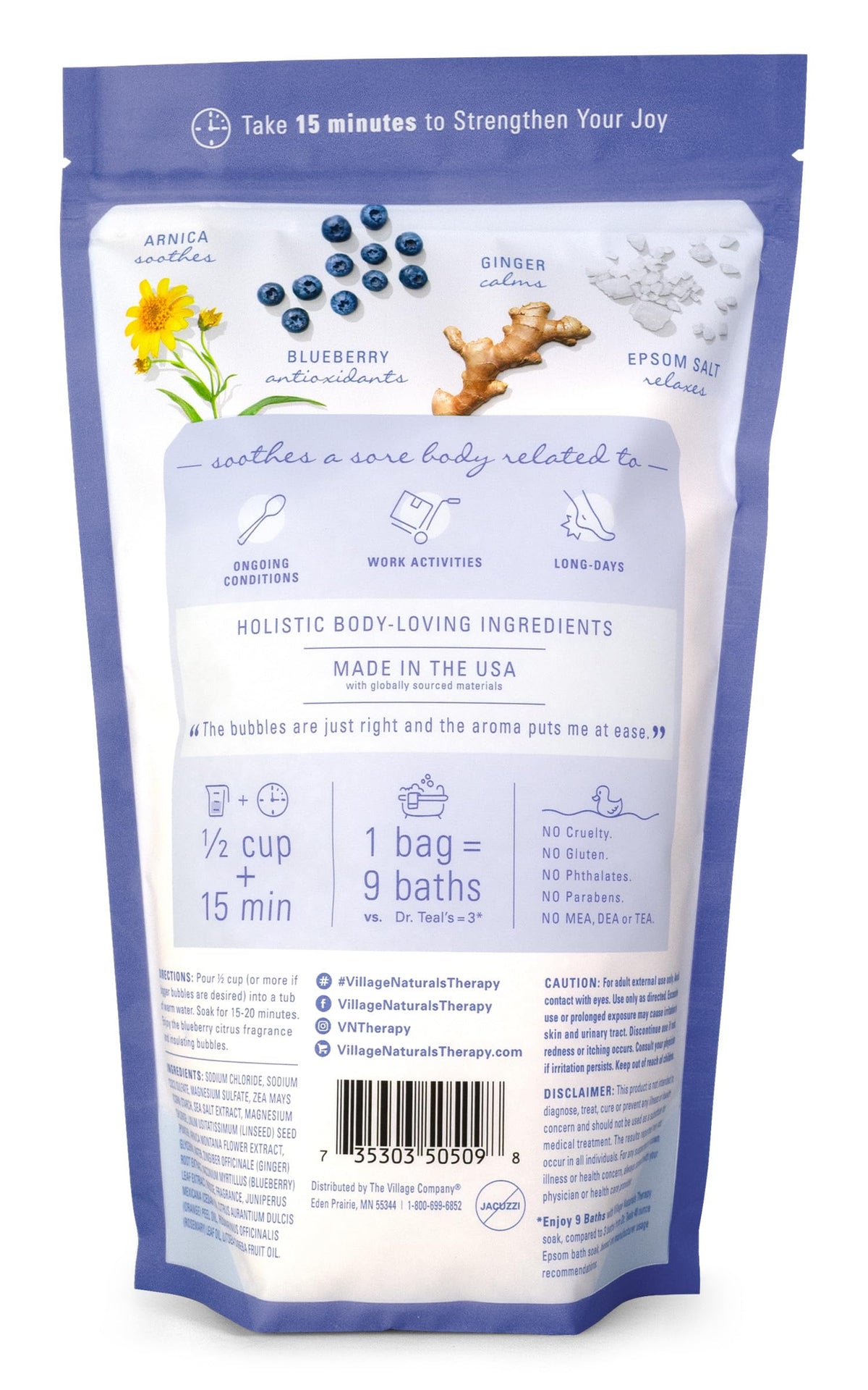 Comfort Foaming Bath Soak, Blueberry Citrus Scent, 36 oz, Pack of 2