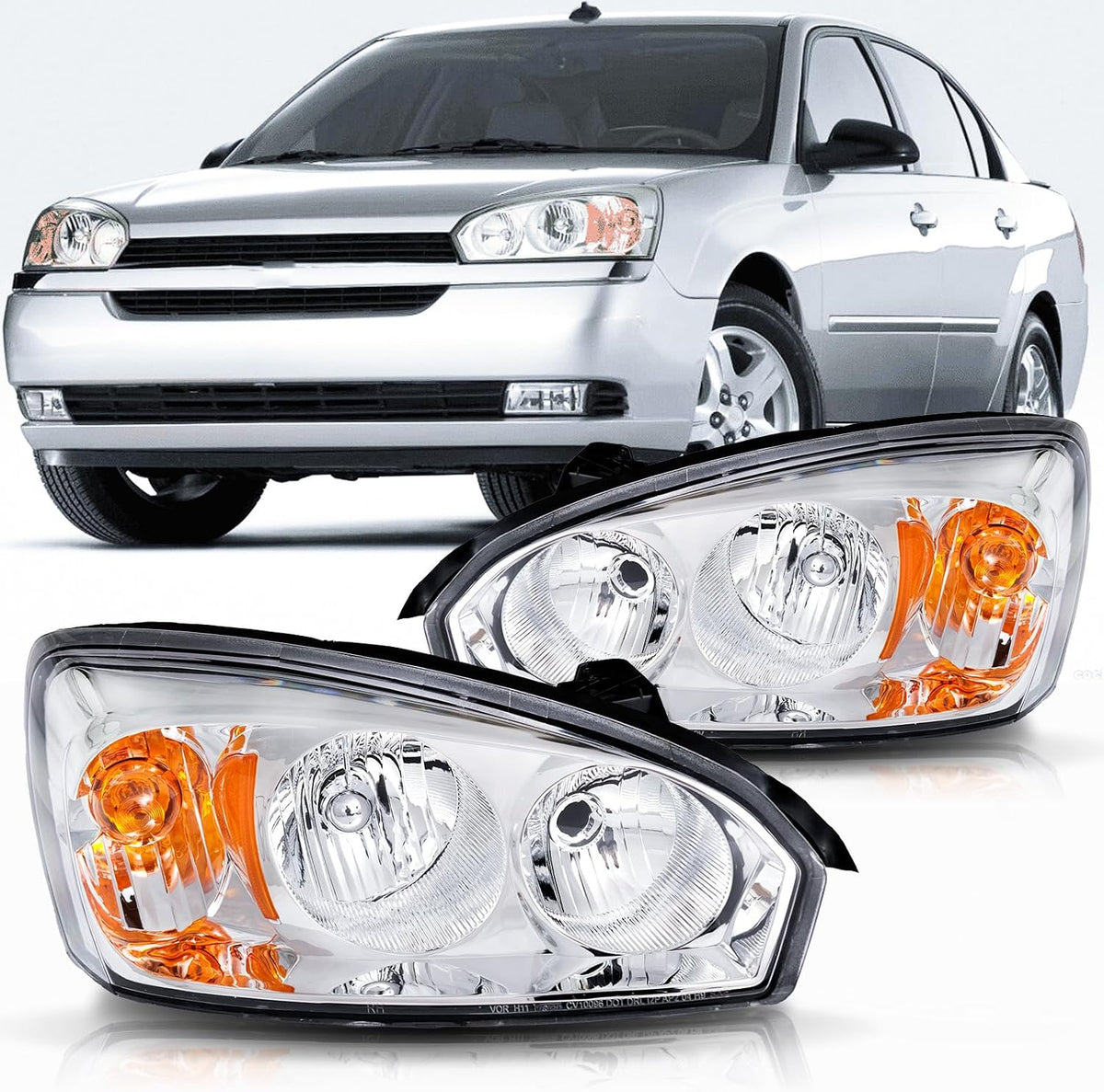 Headlights Assembly for 2004-2007 Chevy Malibu, 2008 Malibu Classic