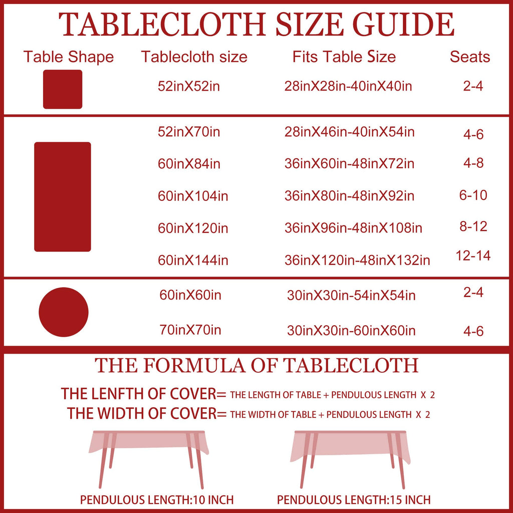 Christmas Tablecloth 60x84 Inches for Rectangle Tables - Red Buffalo Plaid Christmas Decor for Table - Water