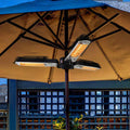 Electric Patio Parasol Umbrella Heater, Folding Outdoor Electric Infrared Space Heater with 3 Heating Panels for