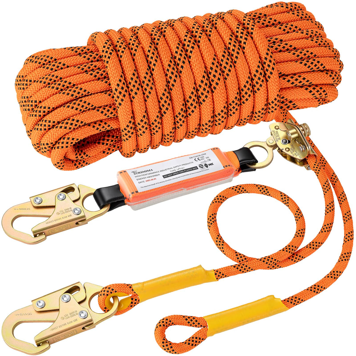 TRSMIMA Roofing Fall Protection Rope - 25ft Safety Rope for Roofing