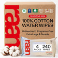 100% Cotton Baby Wipes, Unbleached, 99% Purified Water, Unscented, EWG verified
