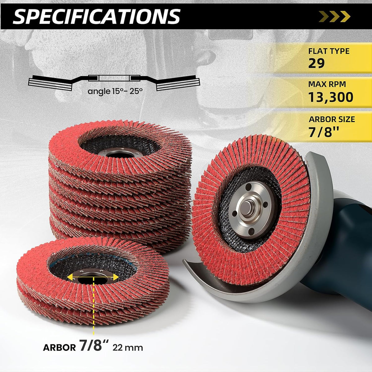 5 Pack Ceramic Flap Discs 4 1/2” 60 Grit Flap Discs for Angle Grinder T29 Grinding Wheels for Metal,Wood,Stainless Steel Heavy-Duty Aggressive Grinding