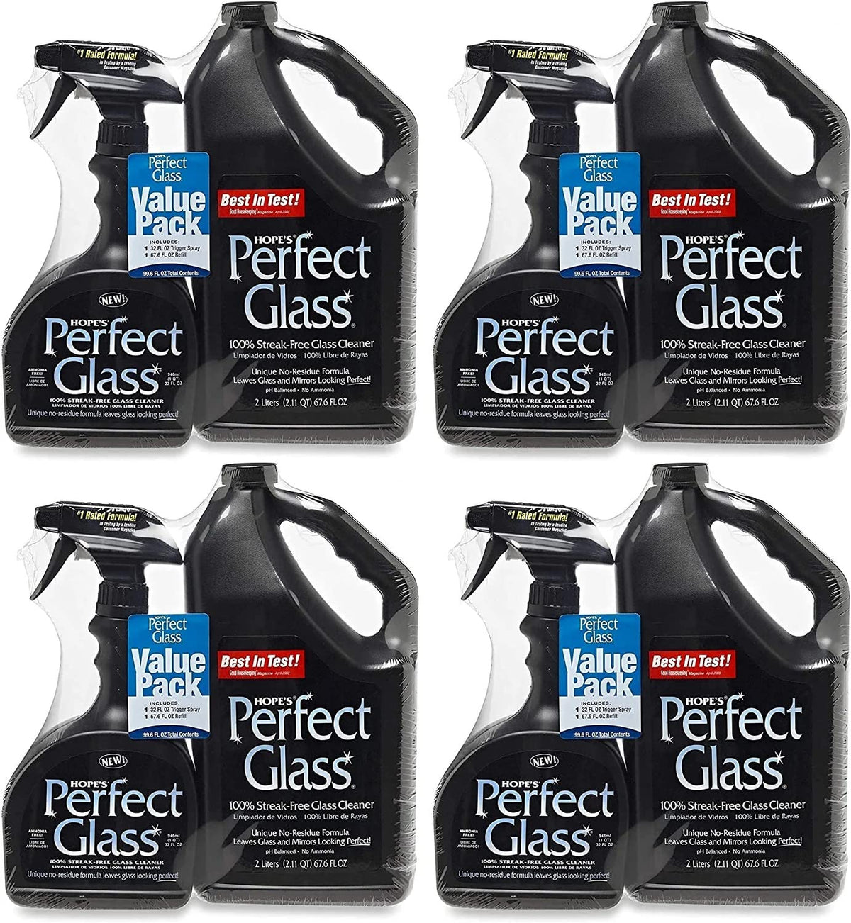 Perfect Glass Cleaner, Streak-Free, Ammonia-Free Window, Mirror, Screen, and Shower Door Cleaner, Indoor and Outdoor