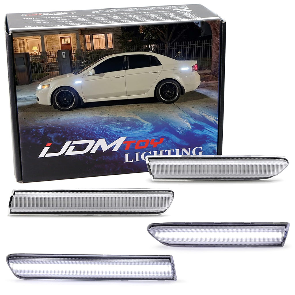 iJDMTOY LED Front/Rear Side Marker Lights For Acura 2004-2008 TL