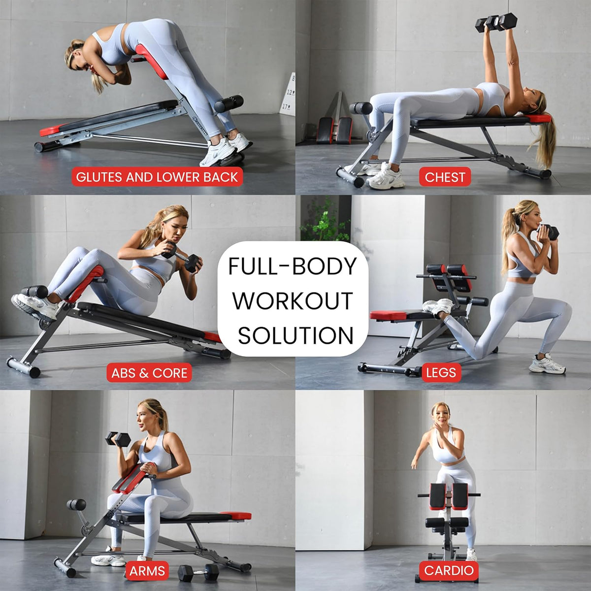 Multi-Functional Weight Bench for Full All-in-One Body Workout – Adjustable Workout Bench Press for Home Gym, Fitness