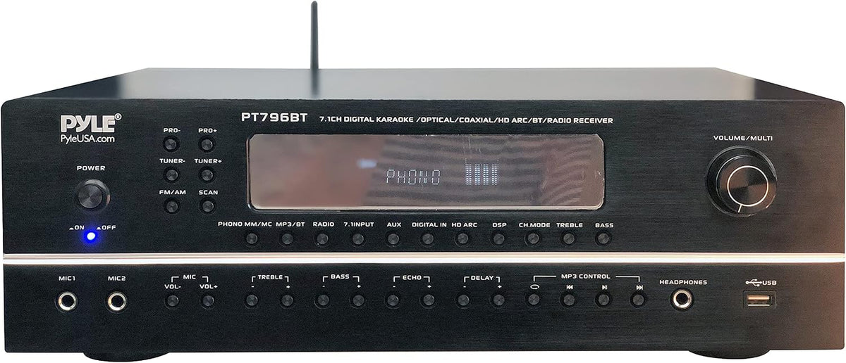 7.1-Channel Hi-Fi Bluetooth Stereo Amplifier - 2000 Watt AV Home Theater Speaker Subwoofer Surround Sound Receiver